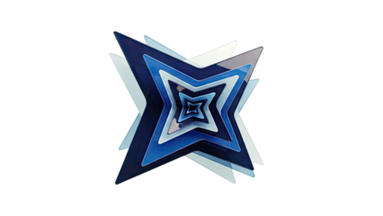 Layered Blue Star Shapes