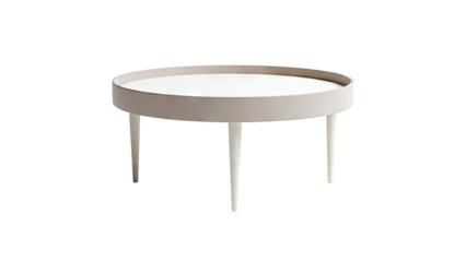 Modern Round Side Table with Tapered Legs