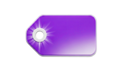 Purple tag with hole and sunburst effect
