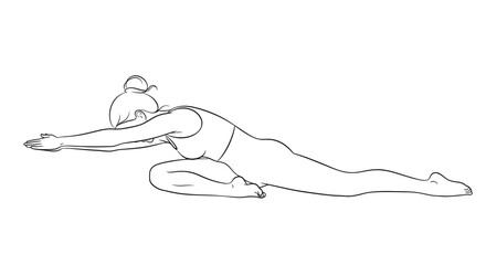 Woman Doing Yoga Exercise on Floor.