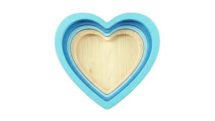 Blue Heart Nesting Trays with Wood Inlay