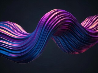 Vibrant purple and blue wavy lines on dark background