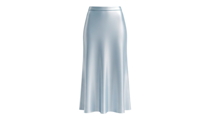 Pale Blue Satin Maxi Skirt