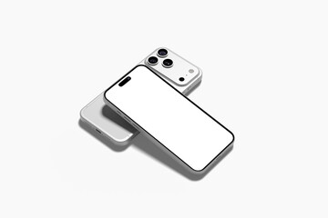 Realistic mobile smartphone mockup on white background