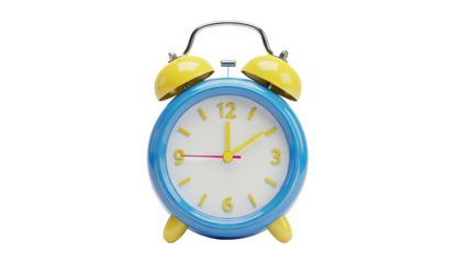 Blue and Yellow Twin Bell Alarm Clock