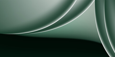 Green business wave banner background. Vector