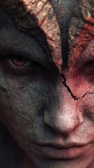 Furious Horned Humanoid Illustration &mdash; Symbolic Inner Conflict Isolated on White
