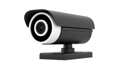 Modern Black and White Surveillance Camera