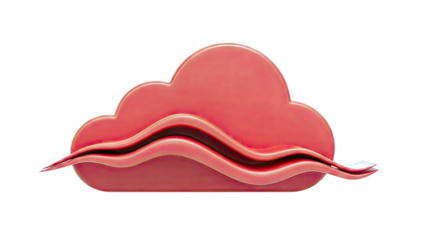 Abstract Red Cloud with Wavy Interior