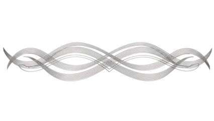 Intricate silver infinity symbol design isolated on transparent background