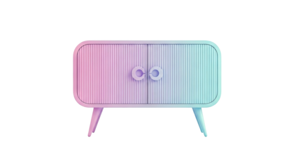 Modern Ribbed Cabinet with Gradient Finish