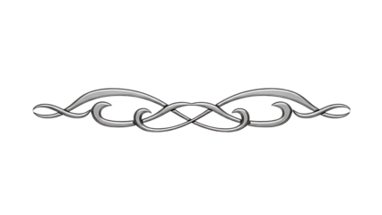 Silver ornamental knot design isolated on transparent background