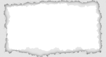 Clean aesthetic torn paper fragment with realistic shadows