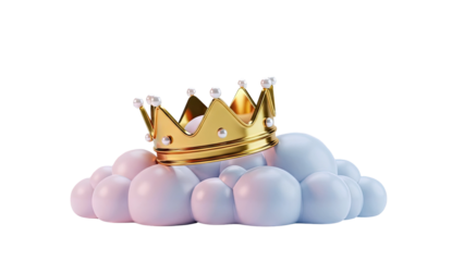 Golden Crown on Pastel Clouds