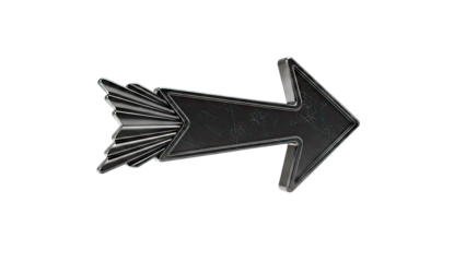 Black Arrow Sign with Fan Detail