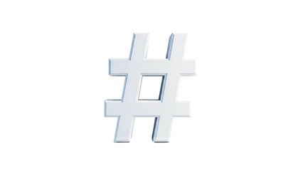 Obraz premium 3D White Hashtag Symbol