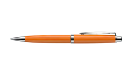 Orange Ballpoint Pen with Chrome Accents