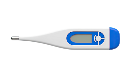 Digital Thermometer with Blue Accents