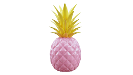 Pink Pineapple with Yellow Leaves