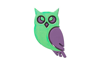 Green and Gray 3D Owl Logo