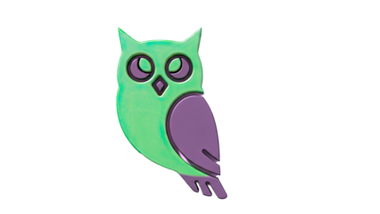 Green and Gray 3D Owl Logo