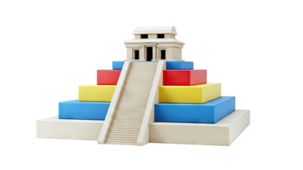 Toy Pyramid with Colorful Blocks