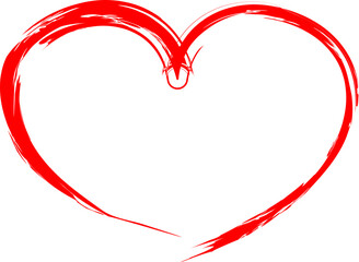 Simple red heart outline for love, romance, and Valentine-themed designs and digital content.
