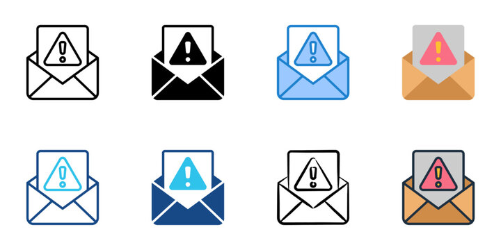 Spam icons set multiple style collection. Editable stroke 
