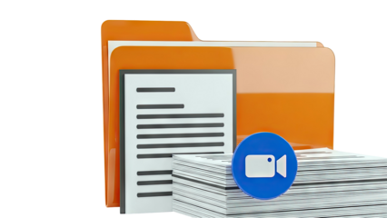 Folders, Documents, and Video Call Icon