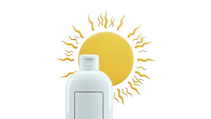 Sun and Sunscreen Bottle