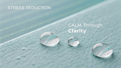 Stress Reduction through Calmness and Clarity Capture in Water Droplets on Soft Textured Background