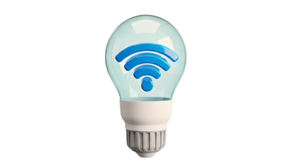 Lightbulb with Wifi Symbol Inside