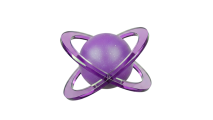 Purple Sphere with Intersecting Rings