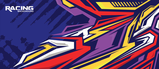 colorful car decal design, car wrap template design, racing background, template for car decal