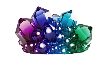 Gradient Amethyst and Emerald Crystal Cluster