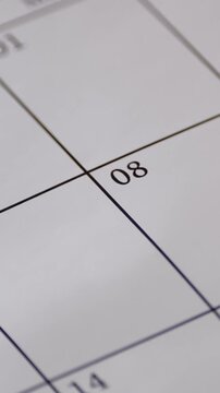 Calendar page snapshot, Photograph of simple paper planner highlighting important scheduled deadline date