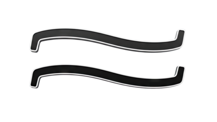 Two wavy black lines with white borders on a light gray background