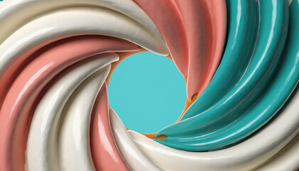 Pastel colored abstract swirling circle