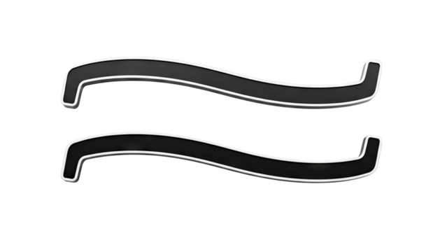 Two wavy black lines with white borders on a light gray background - Powered by Adobe