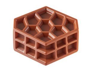 A brown, honeycomb-shaped mold for creating geometric treats