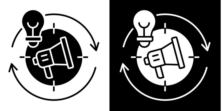 Smart Retargeting  Icon Set White Glyph Style Collection

