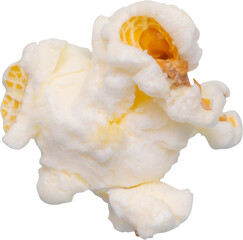 Tasty popcorn close up isolated on white background