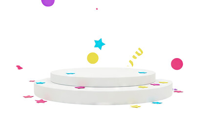 Obraz premium Celebration Podium with Confetti and Streamers