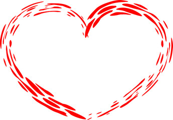 A red heart outline suitable for Valentine's Day, love themes, or emotional content in digital and print media.