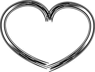 Simple black heart outline, ideal for web, branding, and promotional designs emphasizing love and emotion.