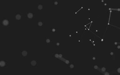 Abstract background. Molecules technology with polygonal shapes, connecting dots and lines. Connection structure. Big data visualization.