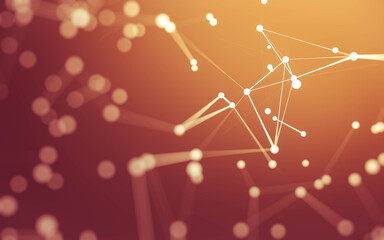 Abstract background. Molecules technology with polygonal shapes, connecting dots and lines. Connection structure. Big data visualization.