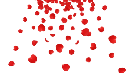 A beautiful scattering of red hearts on a black background