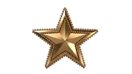 Golden Star with Beads