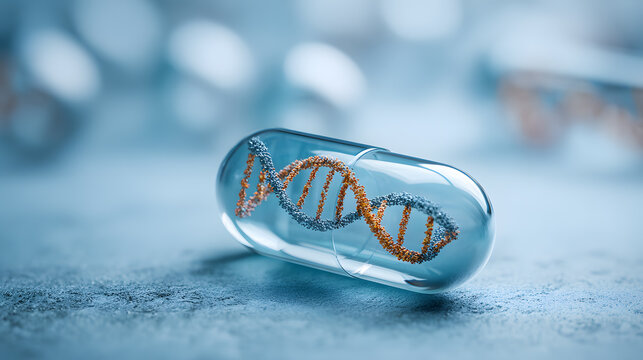 Double helix structure of DNA in capsules